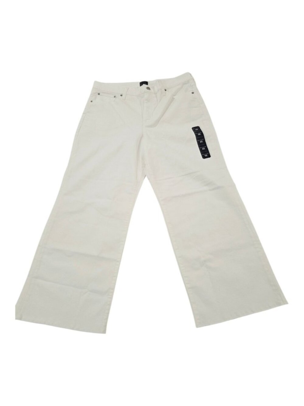 NWT J Crew Wide Leg Cropped 32 Womens Jean All Day Stretch White Raw Hem Coastal - Picture 5 of 9